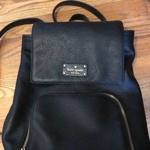 Kate Spade Black Leather Backpack